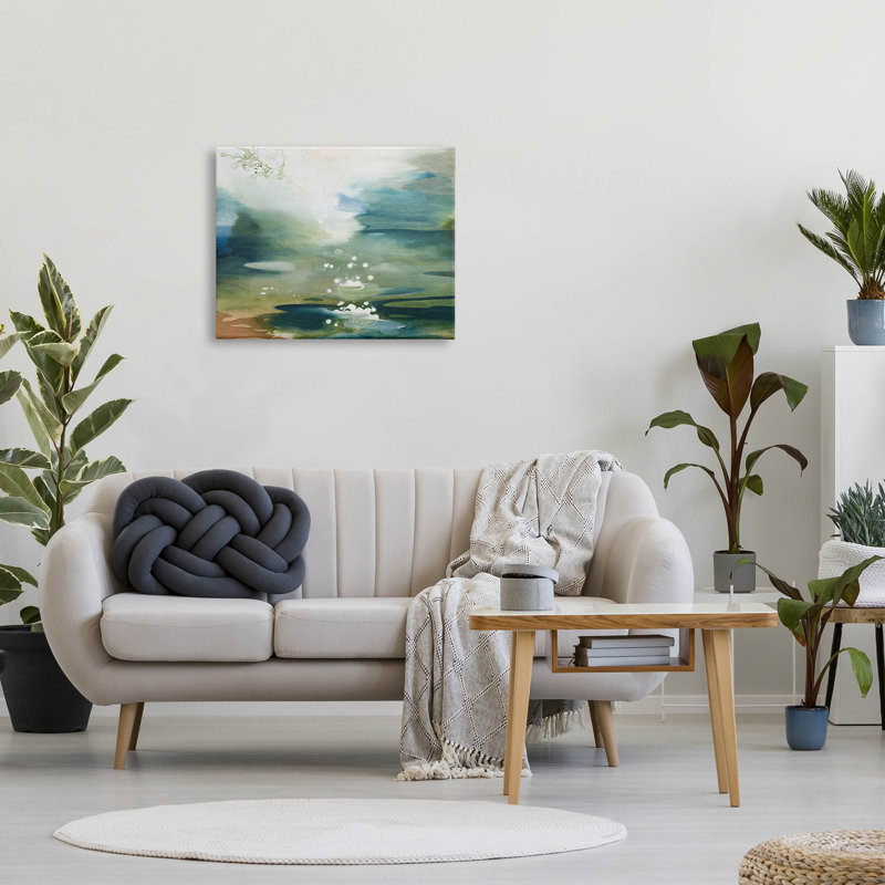 «Water Surface Landscape Bubbles» par Tara Leaver, H 24 po x l 30 po x P 1,5 po, Toile tendue