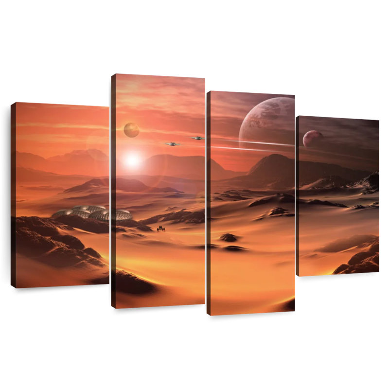 Kelan Sci Fi Alien Planet, 27" H x 43" W