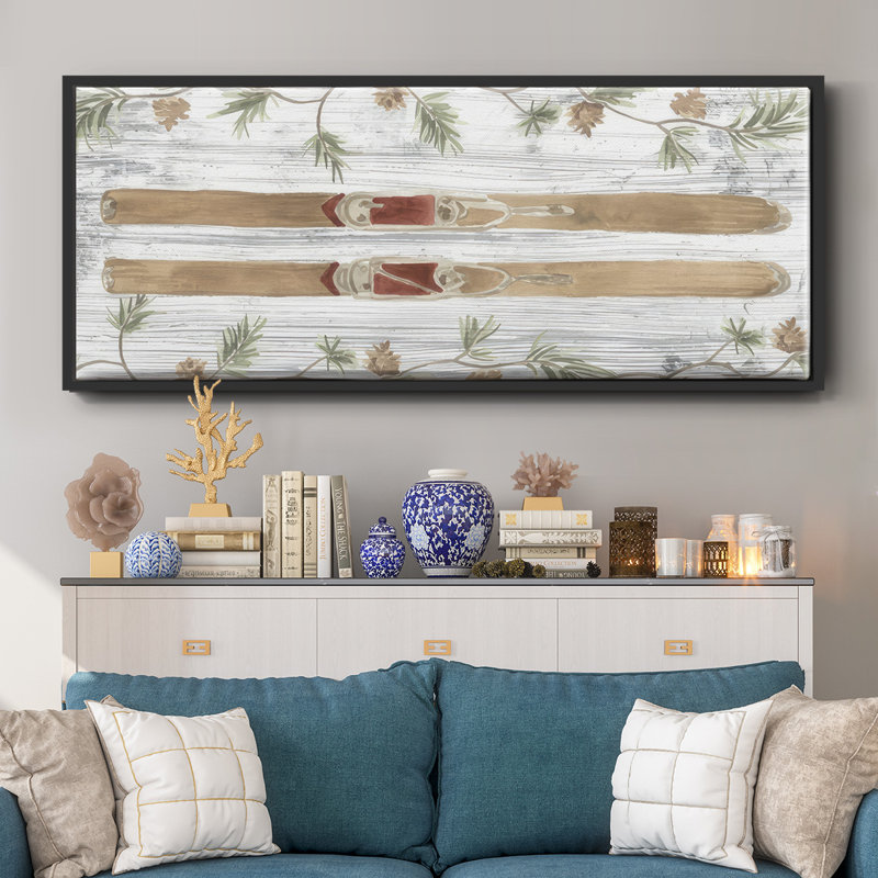 Pinecone Lodge Collection D- Framed Canvas