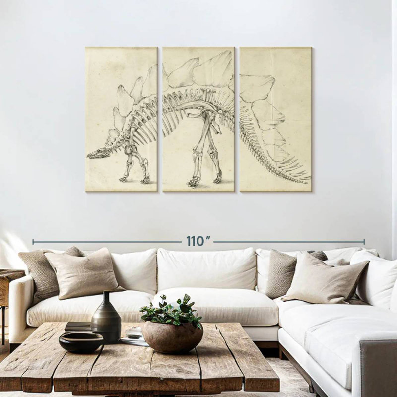 Brampt Dinosaur Study III, 48" H x 74" W