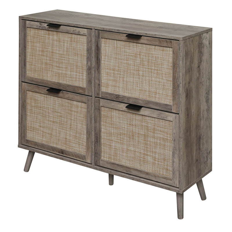 Range-chaussures 4 portes, armoire de rangement pour chaussures moderne autoportante, pour vestibule