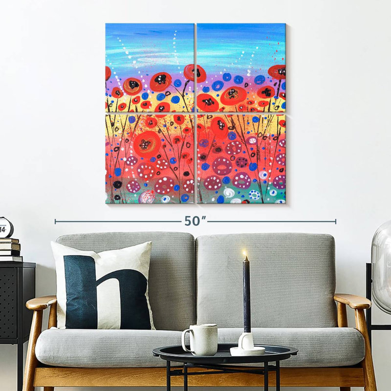 Floraison en été, H 32 po x l 32 po