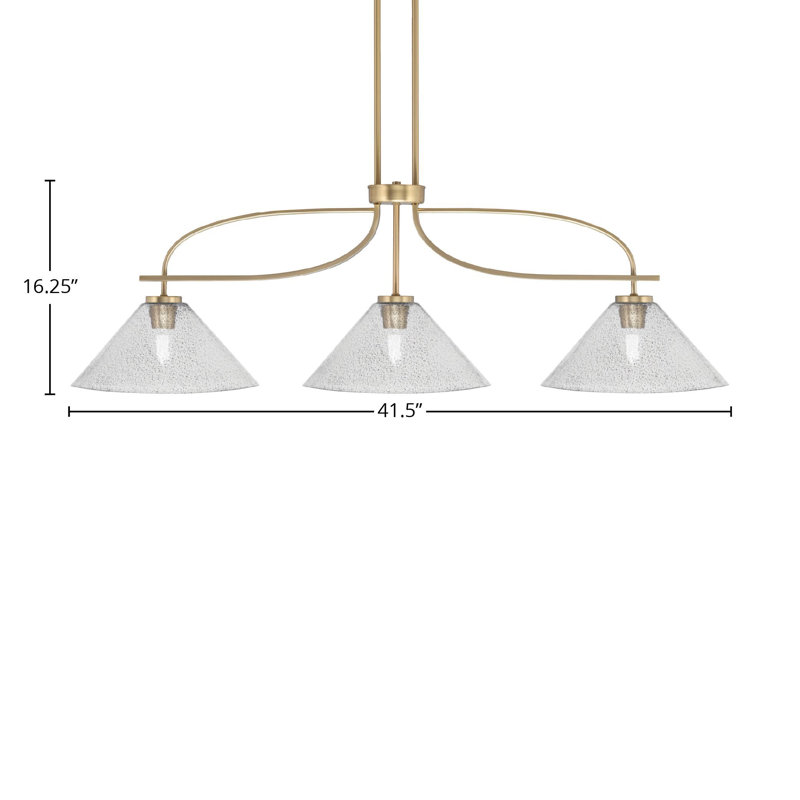 Luminaire suspendu 3 lumières Waldes, Transparent