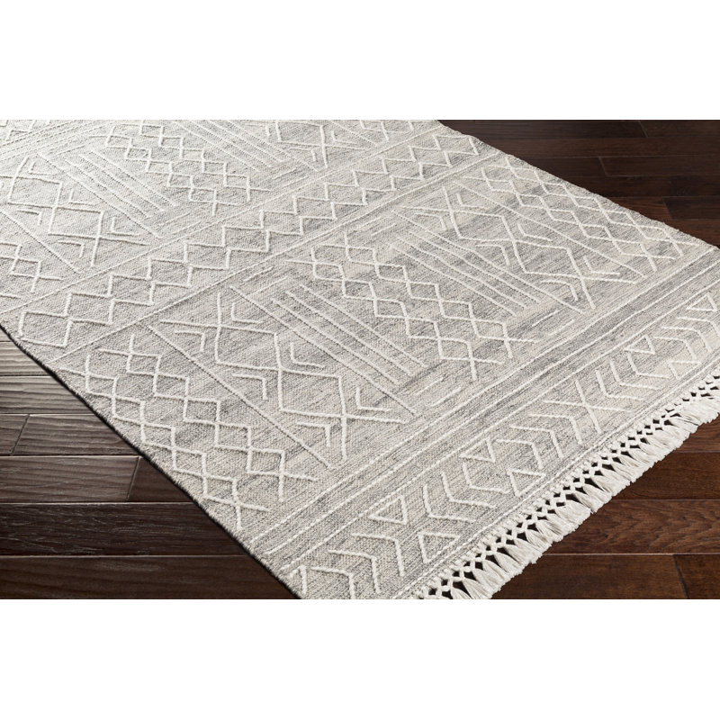 Tapis gris cendré en laine touffeté à la main Sanae, Rectangle 2 pi x 3 pi