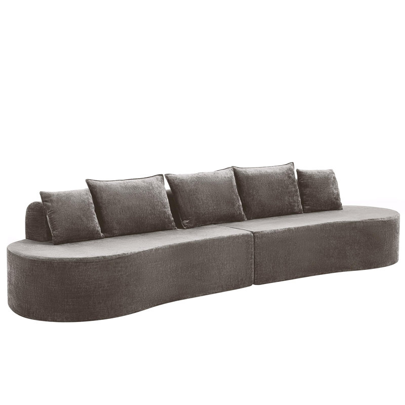 Canapé modulaire incurvé moderne, Marron clair
