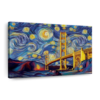 Impression sur toile Golden Gate Bridge Starry Night