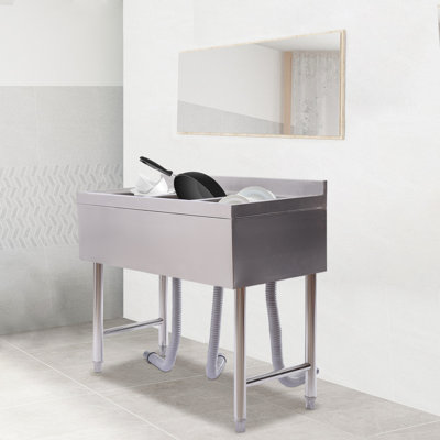 3-Compartment Stainless Steel Sink For Home And Commercial Use