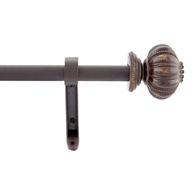  Ensemble de 2 tringles à rideaux ajustables de 3/4 po à 36 po à 66 po pour fenêtres et portes avec faîteaux de grenade et supports - 36 à 66 po