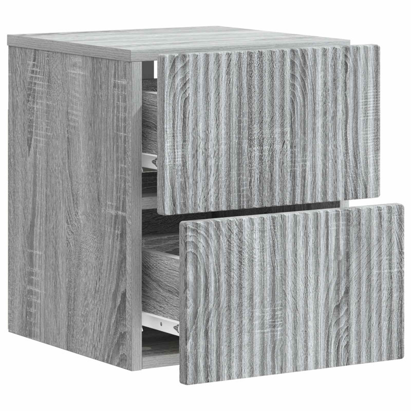 33cm W Manufactured Wood Bedside Table, Grey Sonoma