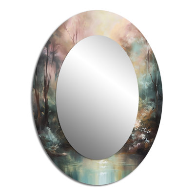 Whimsical Stream - Beige Traditional Oval Wall Mirror