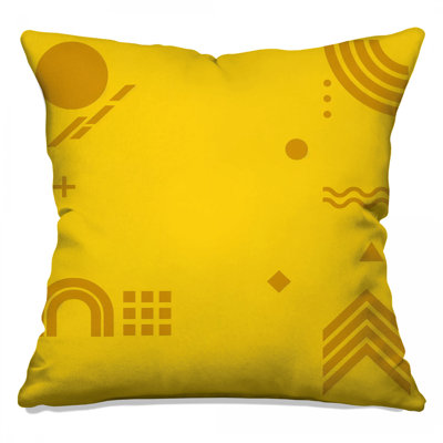Yellow Geometric Shapes Double Sided Throw Pillows