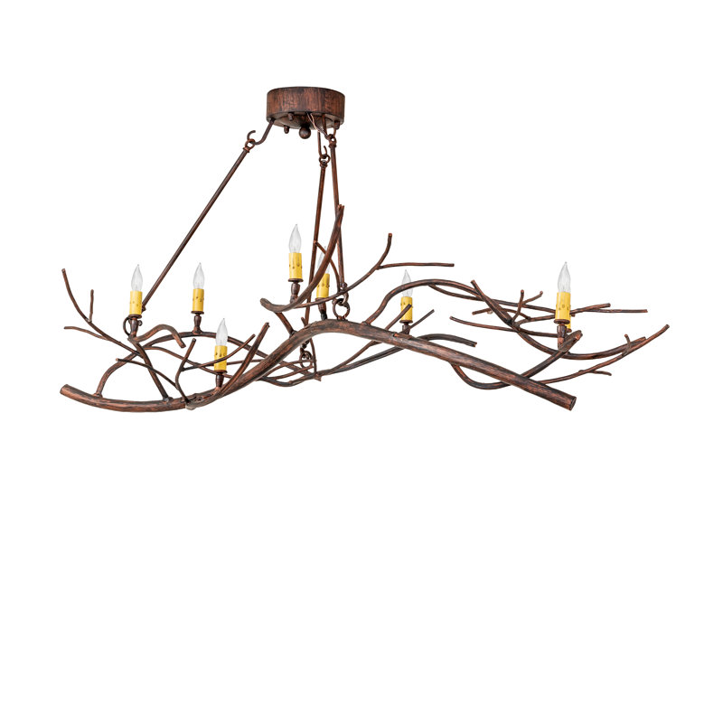 57" Long 8 Light Oblong Chandelier