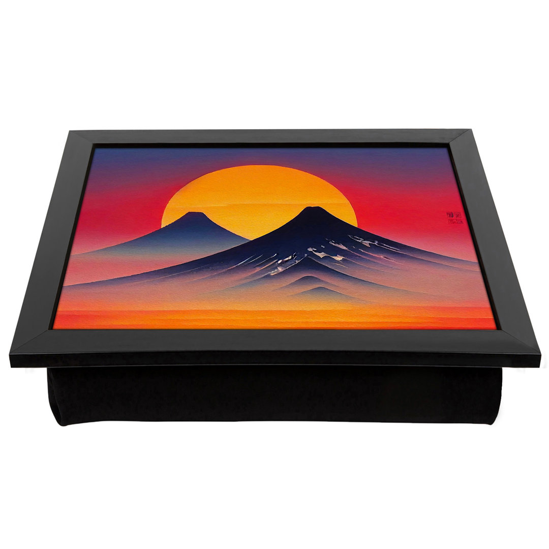 Japanese Sunset Art Painting  Lap Tray with Cushion