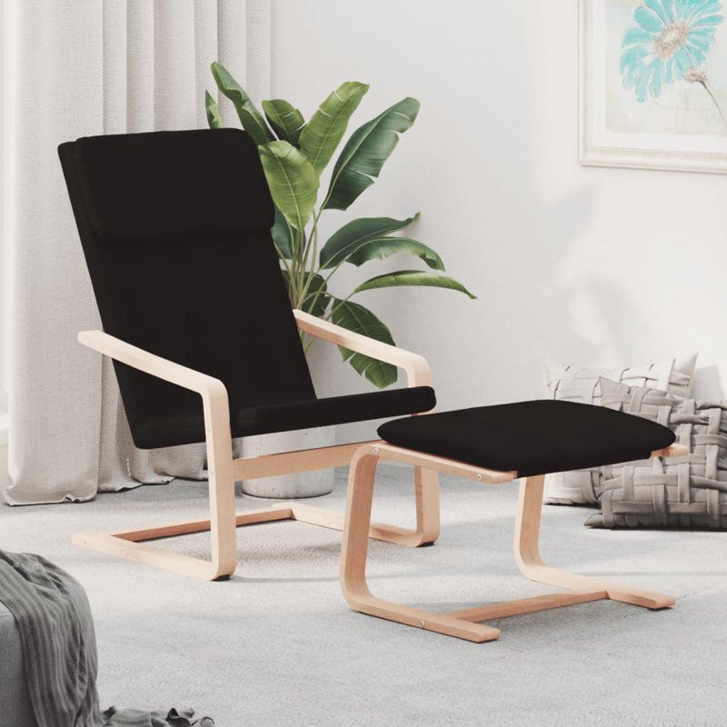 Fauteuil d'appoint vidaXL Chair, Naturel, 100 % polyester noir