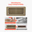 Grilles de ventilation au sol 4 x 10 pouces, paquet de 6, grilles de ventilation robustes en fer pour systèmes de chauffage, ventilation et climatisation, déflecteur d'air antirouille facilement réglable avec clapet métallique, brun, idéal pour la maison et le bureau