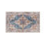 Tapis moyen 5 x 7, motif floral persan bleu-jaune rétro