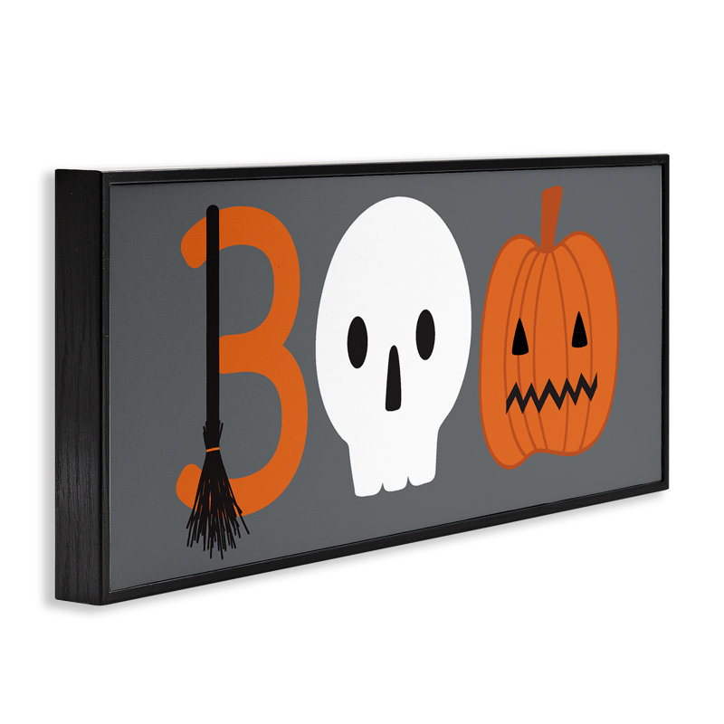 Boo Halloween, typographie amusante, estampe numérique, design par Sazerelli Designs, H 10 po x l 24 po