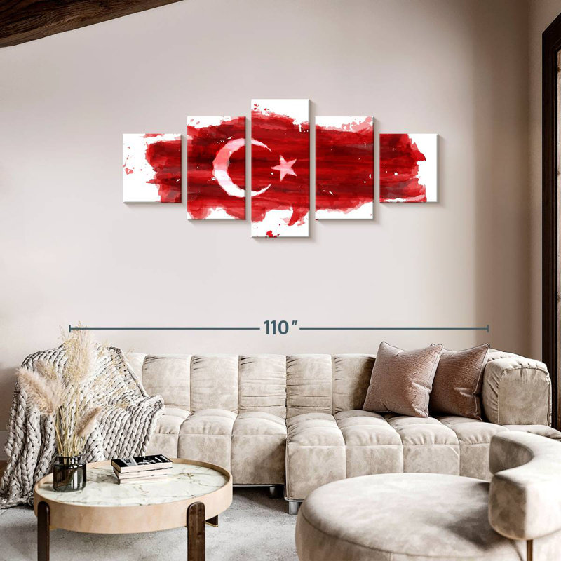 Brush Style Turkish Flag, 36" H x 80" W