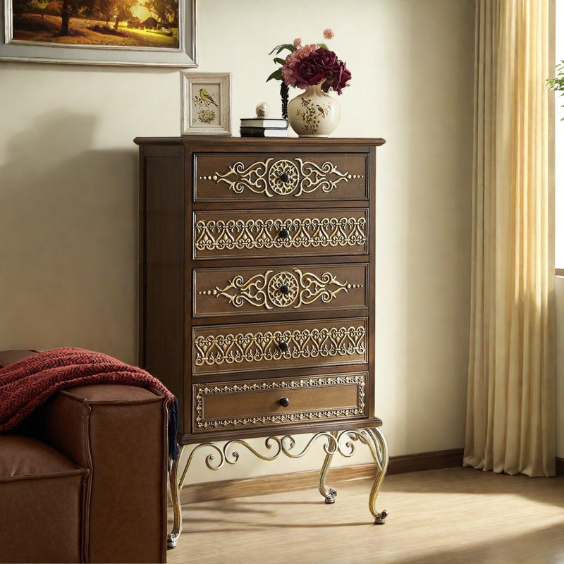 Commode d'appoint cinq tiroirs Vintage