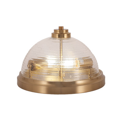 Flush Mount, With Ribbed Clear Bubble Glass