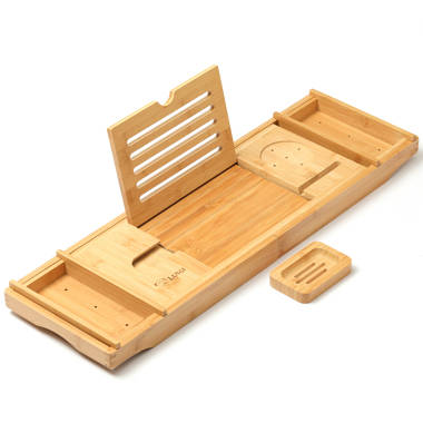 Rebrilliant Gardner Bamboo Bathtub Tray - Wood Bath Caddy with Extended  Sides for Bath Accessories & Reviews