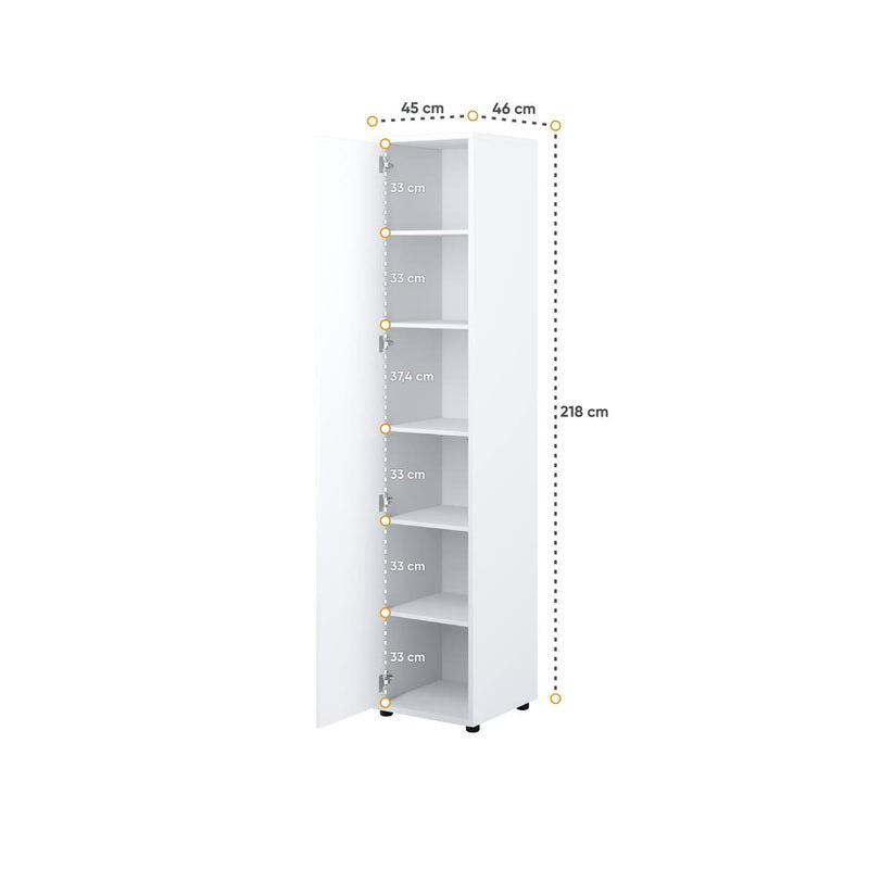 Oneisha 1 Door Manufactured Wood Wardrobe, White Gloss