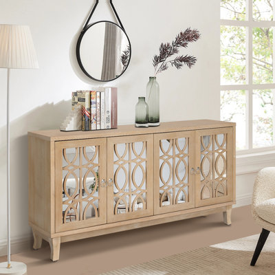 Grande armoire d'appoint en bois massif de 31,5 po Klakki