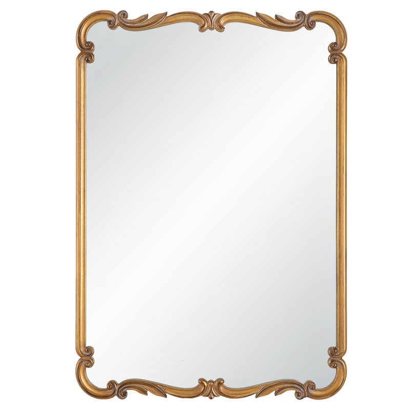 Antique Gold Ornate Rectangular Wall Mirror
