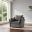 Fauteuil d'appoint moderne surdimensionné moderne en chenille, siège rembourré pour espaces de vie intérieurs, gris doux