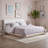 King Wood Platform Bed with Upholstered Headboard