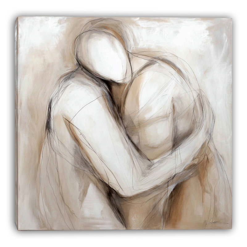 «Neutral Embrace Study II», art mural moderne sur toile abstraite, l 40 po x H 40 po x P 1,5 po