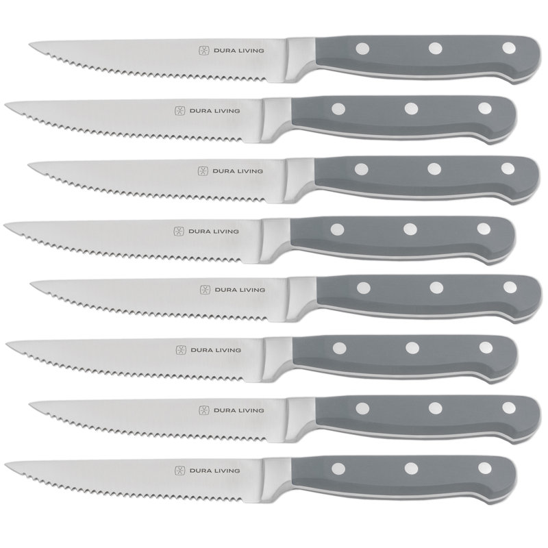 Ensemble de 8 couteaux à steak en acier inoxydable Dura Living (ensemble de 8), gris