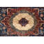 Hand-Knotted High-Quality Navy, Red, and Beige Runner
