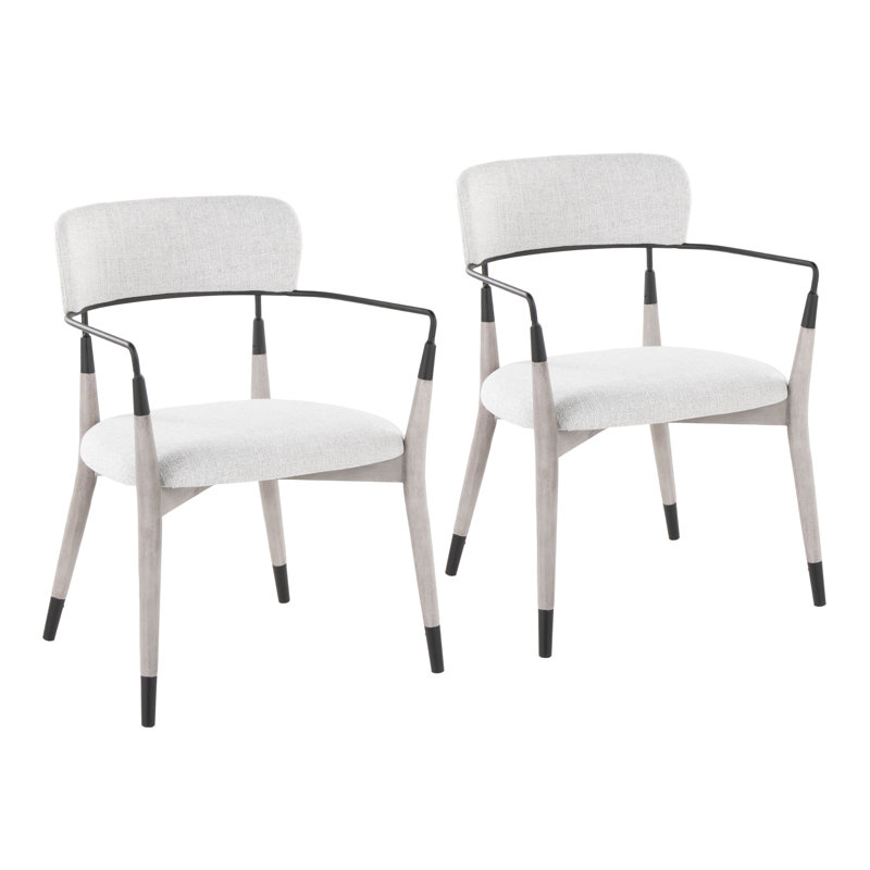 Chaise rembourrée Eatons, Gris clair, Gris / Noir