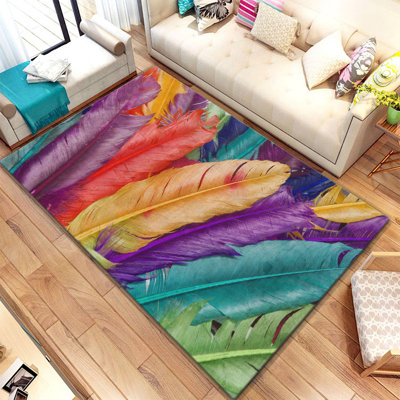 Luxurious Woven Carpet, 4.6 x 7.2 Feet | 100% Polyester, Non-Slip Felt Dot Underside, 0.4 in Pile Height | Machine Washable, Durable Raschel Knitting, Digital Printing | Perfect for Living Room & Bedroom Décor
