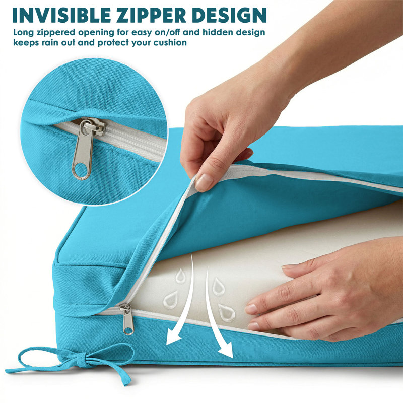 Outdoor Cushion Covers 19X19x3 Outdoor Seat Cushion Covers, Covers Only, Lake Blue, 19" W x 19" D