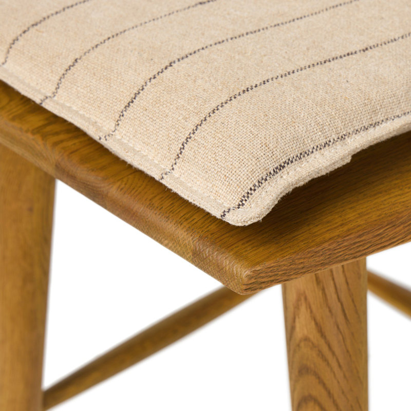 Lewis Windsor Stool With Cushion-Black Oak-Counter, Counter Stool (25.02” Seat Height), Sandy Oak