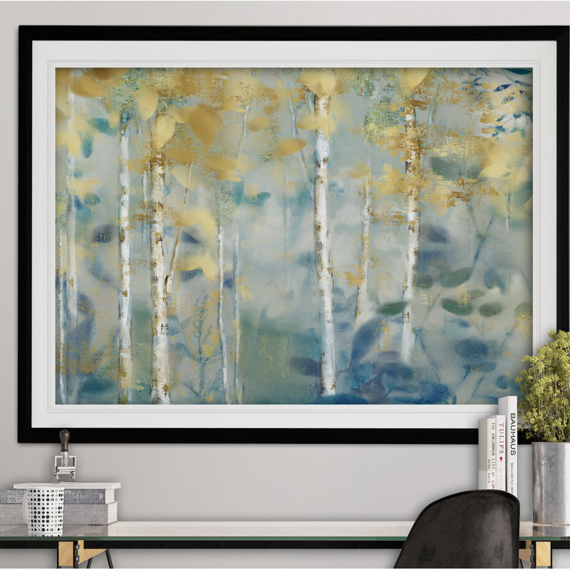 « gilded forest ii », reproduction de peinture à l’acrylique encadrée, Noir, H 30 po x l 40 po x P 1,5 po