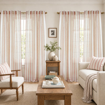 Rideaux semi-transparents avec passe-tringle Farmhouse