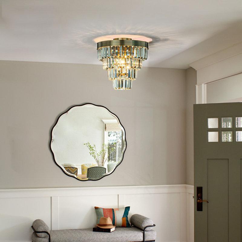Azani Crystal Flush Mount, Antique Bronze