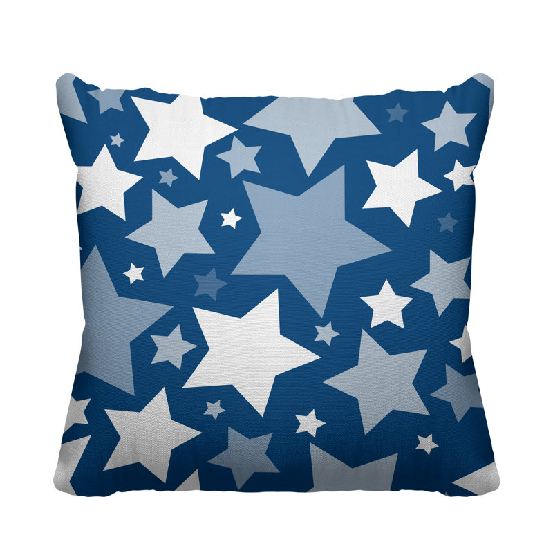 Coussin décoratif intérieur / extérieur Christmas Stars, L 17 po x H 17 po, Bleu céruléen