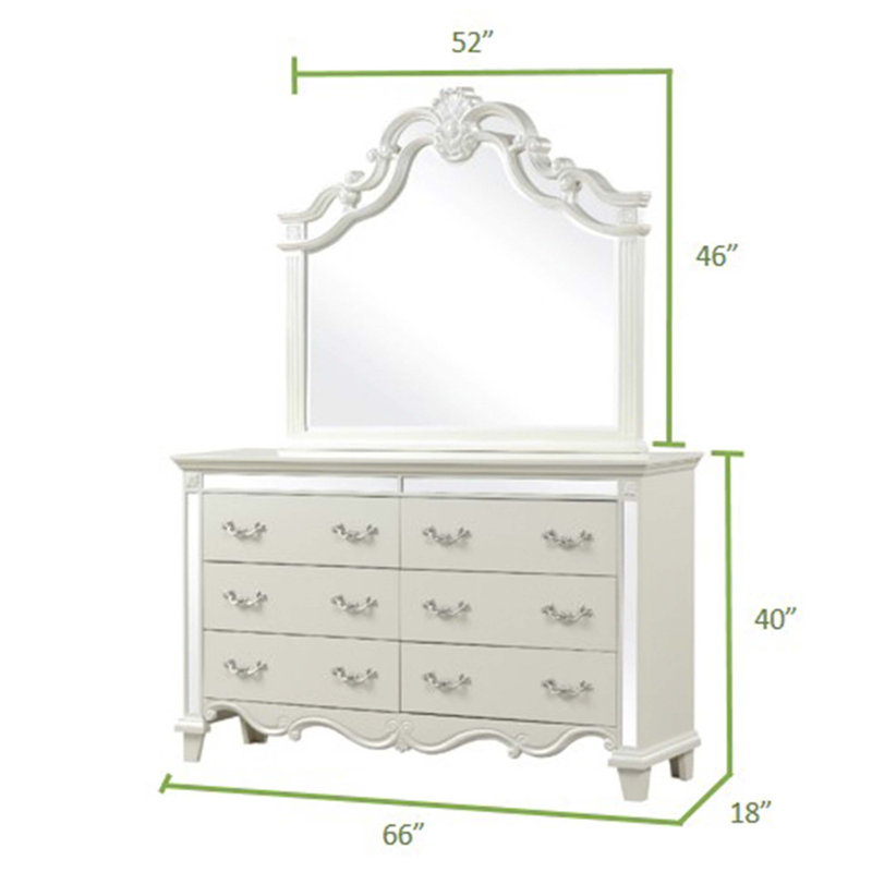 Commode à miroir Milan en bois blanc