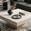 Table basse carrée en faux travertin 28,3 po, centre de table minimaliste moderne pour le salon