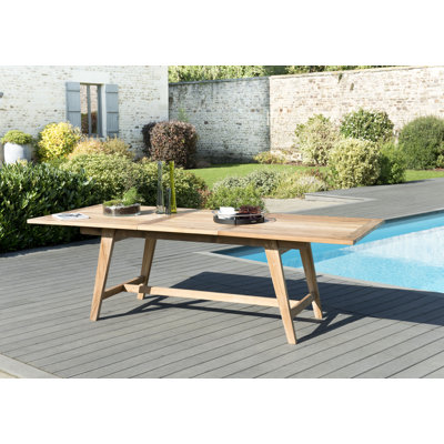 Xiao Rectangular Teak Extendable Outdoor Dining Table , 180cm cm W 100cm cm D