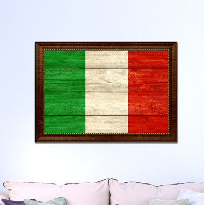 « italy country flag », impression sur toile encadrée
