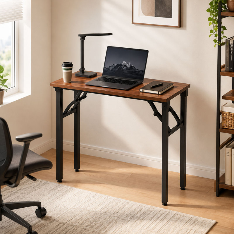 35.8'' Folding Computer Desk, Compact Storage Design