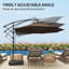 Outsunny 3 m Garden Cantilever Parasol w/ Fillable Base up to 90kg-2065842292