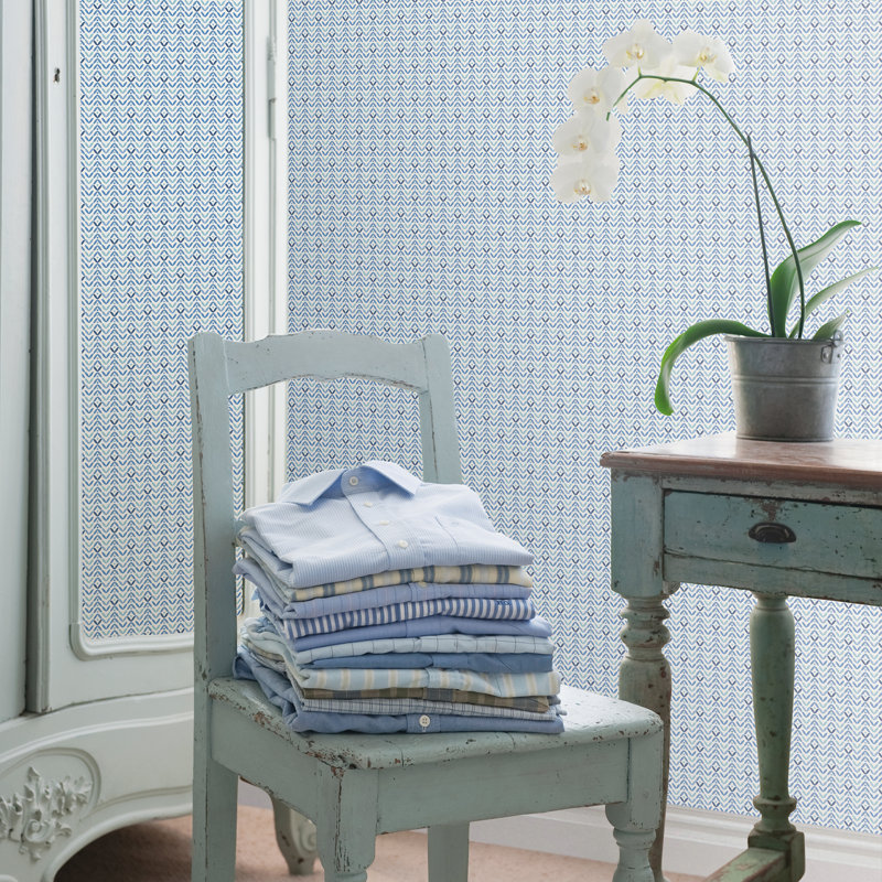 Alamosa 10m x 53cm Matte Wallpaper Roll, Blue/Navy