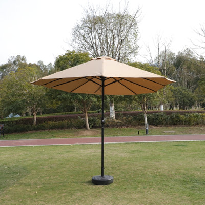 15x9ft Large Double-Sided Rectangular Outdoor Twin Patio Market Umbrella with light and base