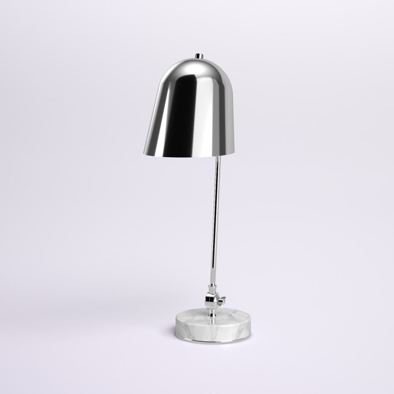 Lampe de bureau en métal Vale, Chrome, Blanc